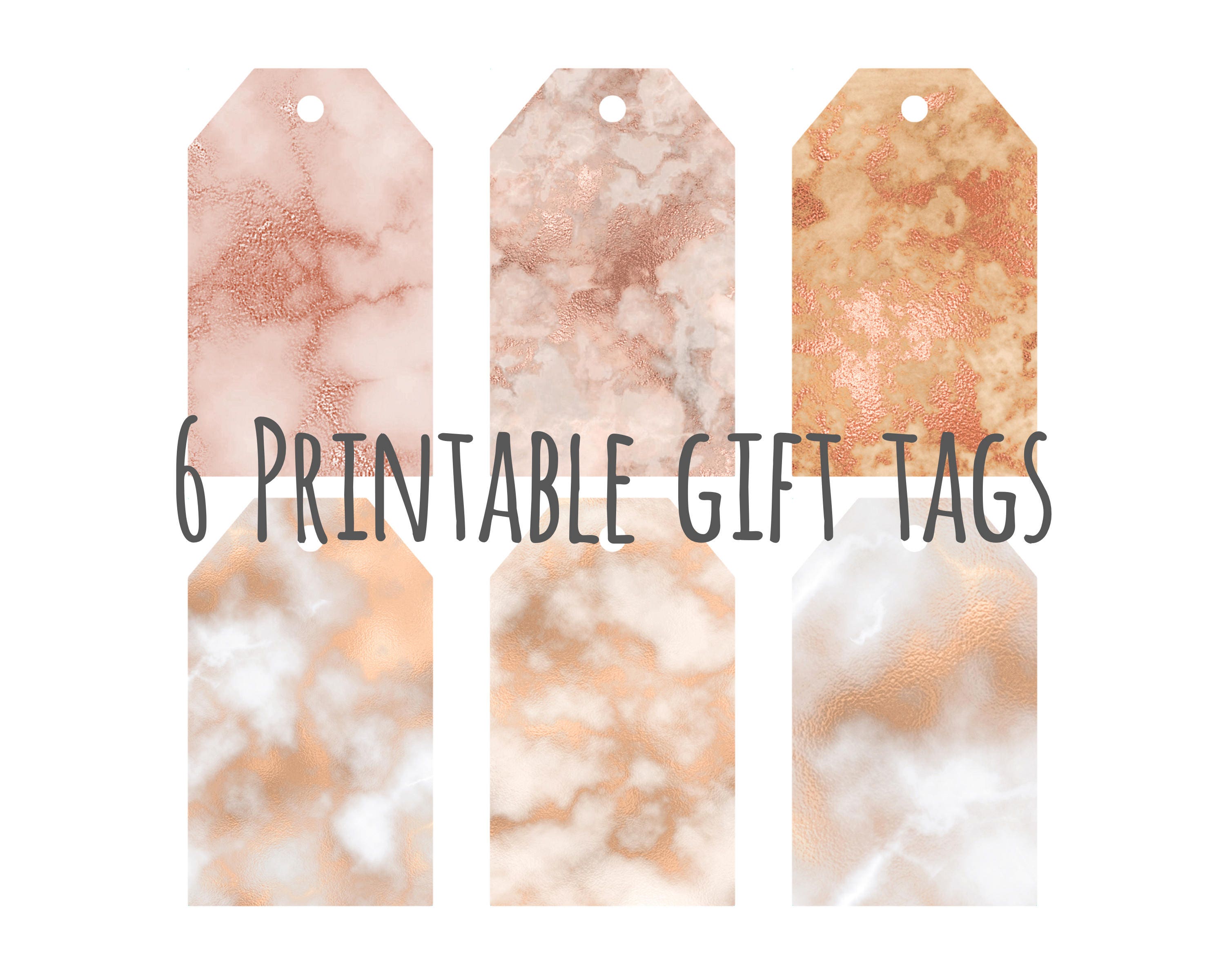 Rose gold gift tag printable gift tags DIY digital Etsy