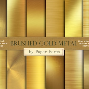 Goud geborsteld metaal, gepolijst goud, geborsteld goud, geborsteld metaal, geborsteld metallic goud, digitaal papier, scrapbook papier, texturen, achtergronden