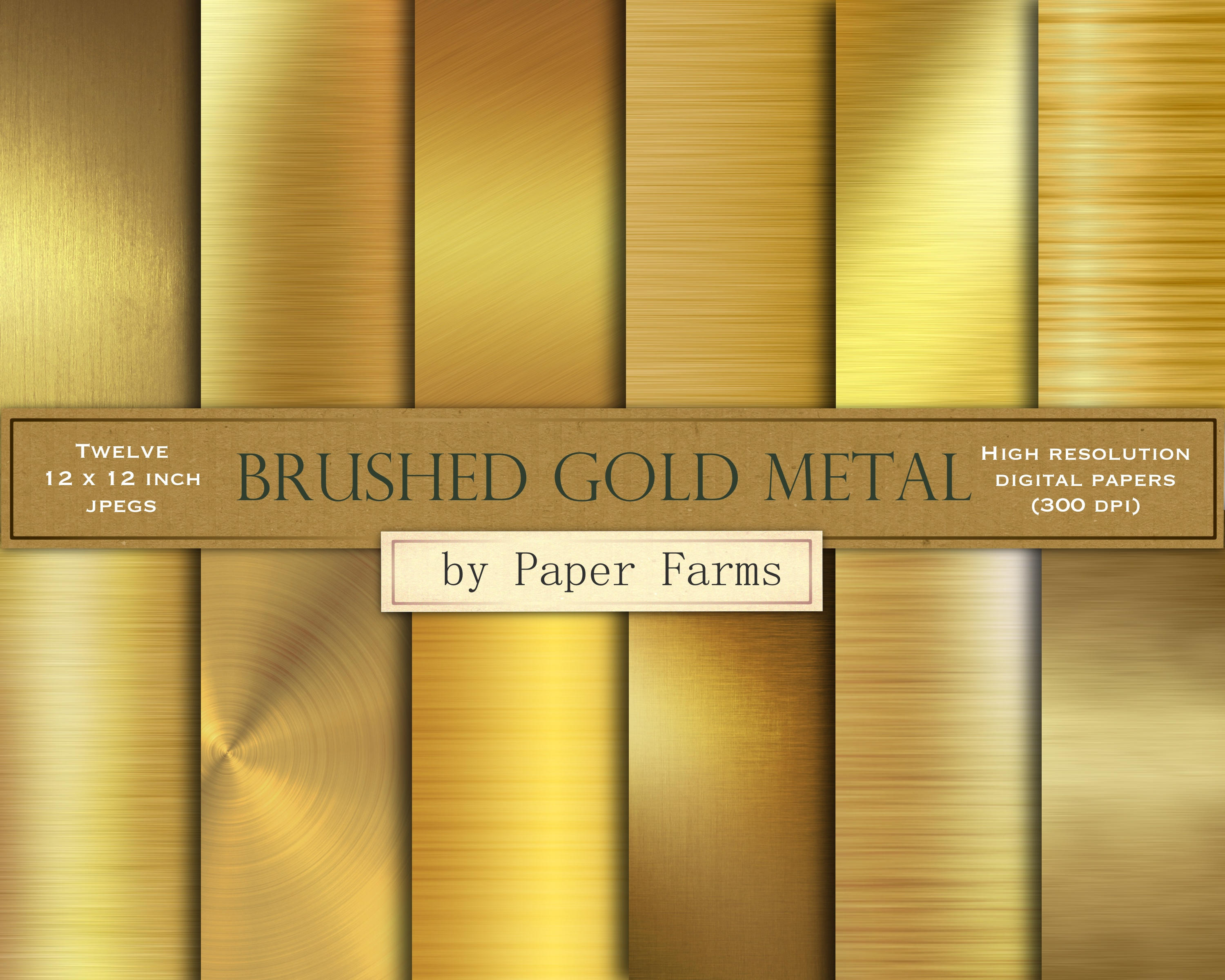 Brushed Metal Texture Gold