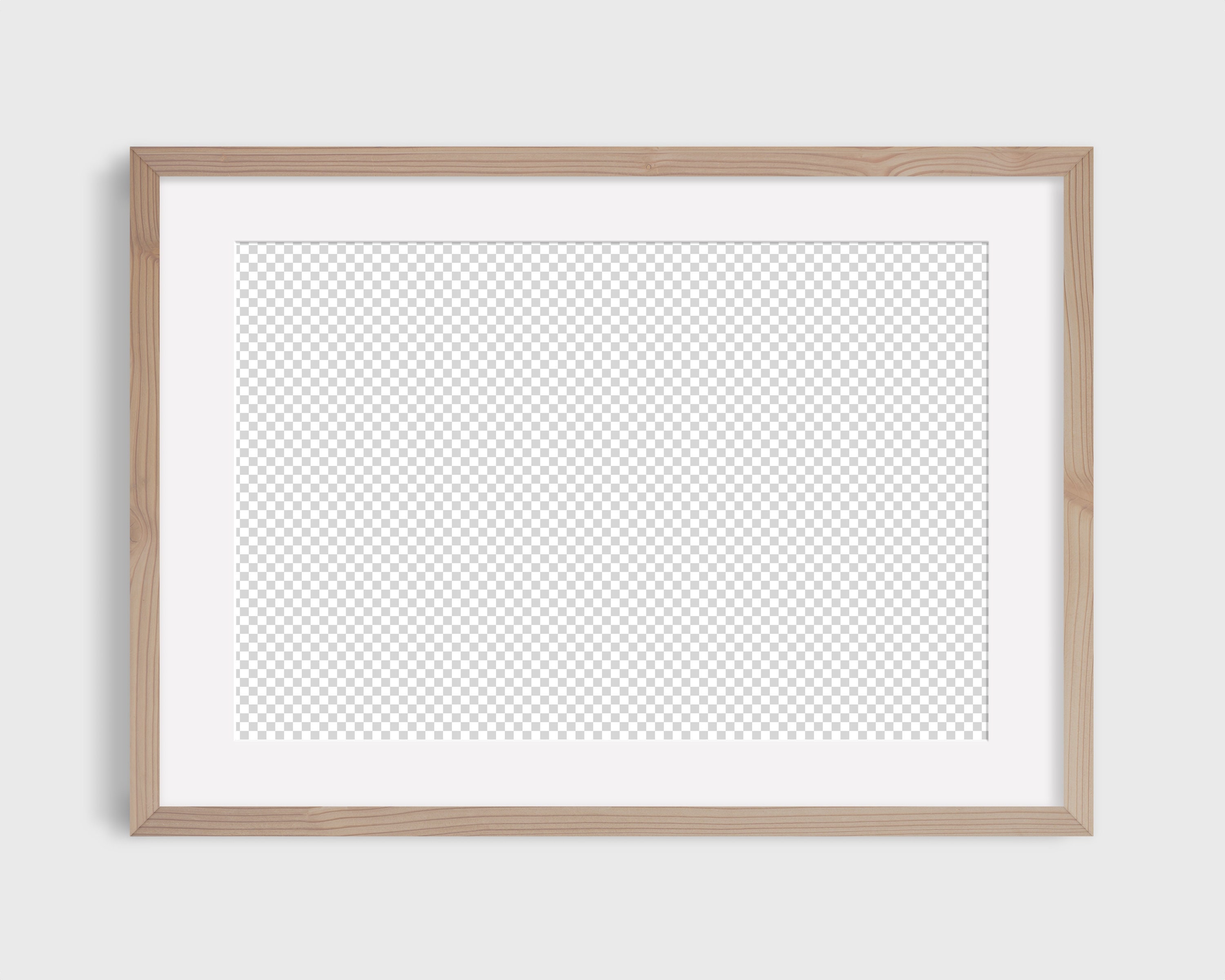 Wood frame mockup 32 aspect ratio thin wood frame Etsy