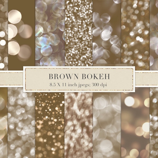 Brown bokeh, digital paper, scrapbook paper, backgrounds, iridescent, iridescence, bokeh, warm bokeh, commercial use, printable, DOWNLOAD