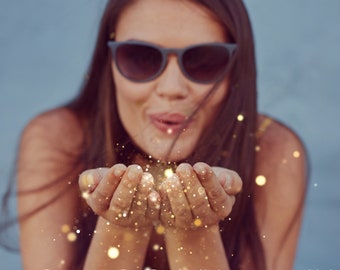 Blowing glitter dust, overlay, overlays, Photoshop overlays, glitter dust, glitter bokeh, blowing bokeh, gold dust, silver dust, DOWNLOAD