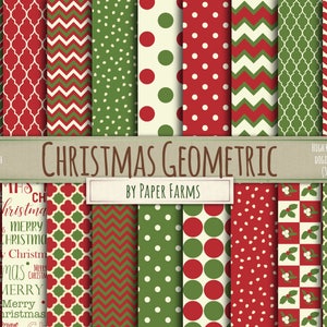 Christmas digital paper, Christmas scrapbook paper, Kelly green, Geometric, Christmas, xmas, holiday, backgrounds, digital paper, DOWNLOAD