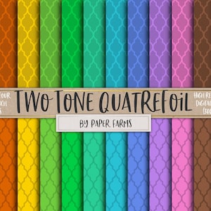 Quatrefoil digitaal papier, quatrefoil plakboek papier, Quatrefoil patronen, tweekleurige, regenboog, strepen, quatrefoil achtergronden, DOWNLOAD
