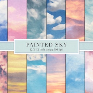 Cloud digitaal papier, geschilderd, lucht, wolken, digitaal papier, scrapbook papier, achtergrond, textuur, geschilderd, wolken, zonsondergang, Skies, DOWNLOAD