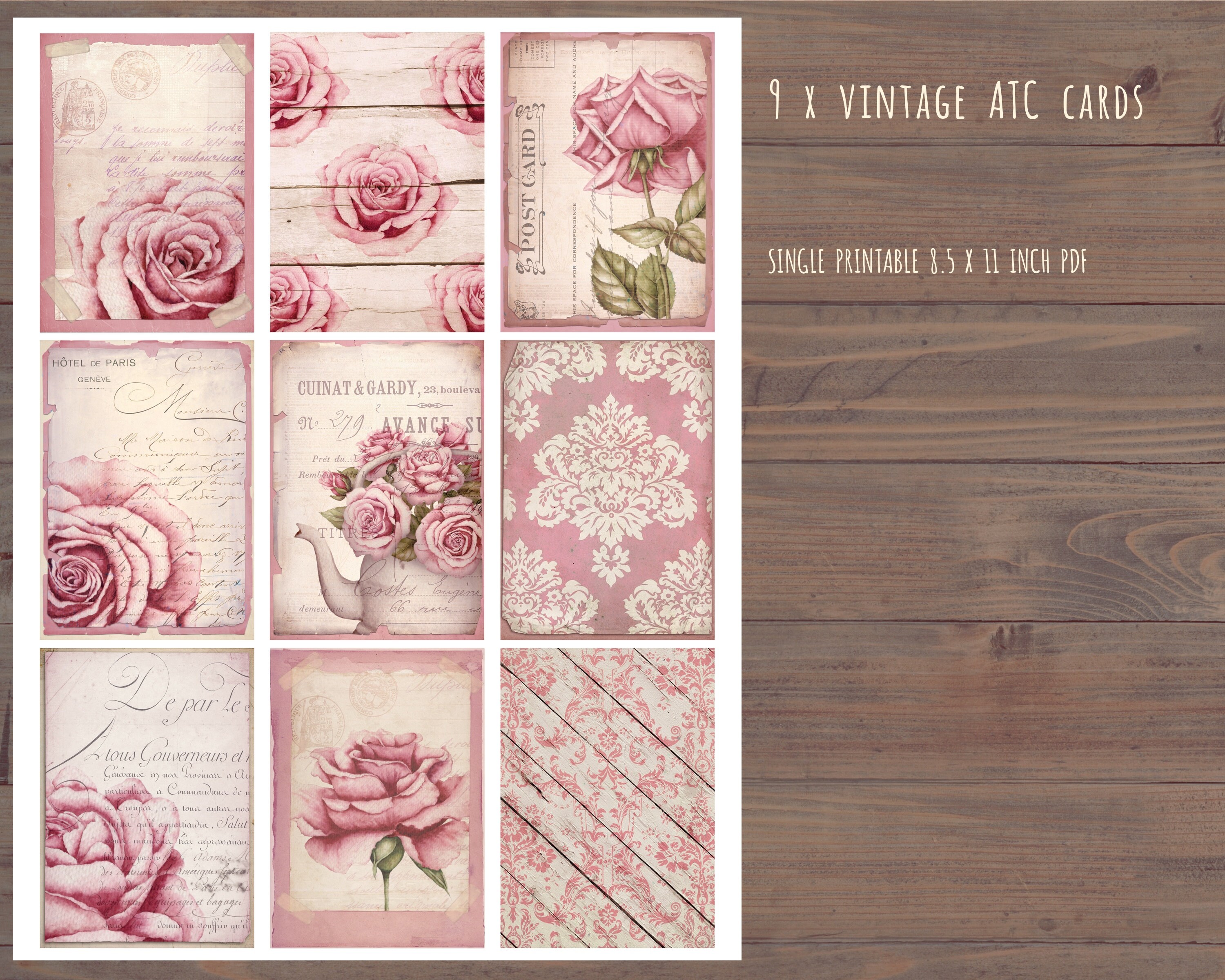 Vintage Rose Junk Journal Kit Pink Rose Pink Flowers - Etsy