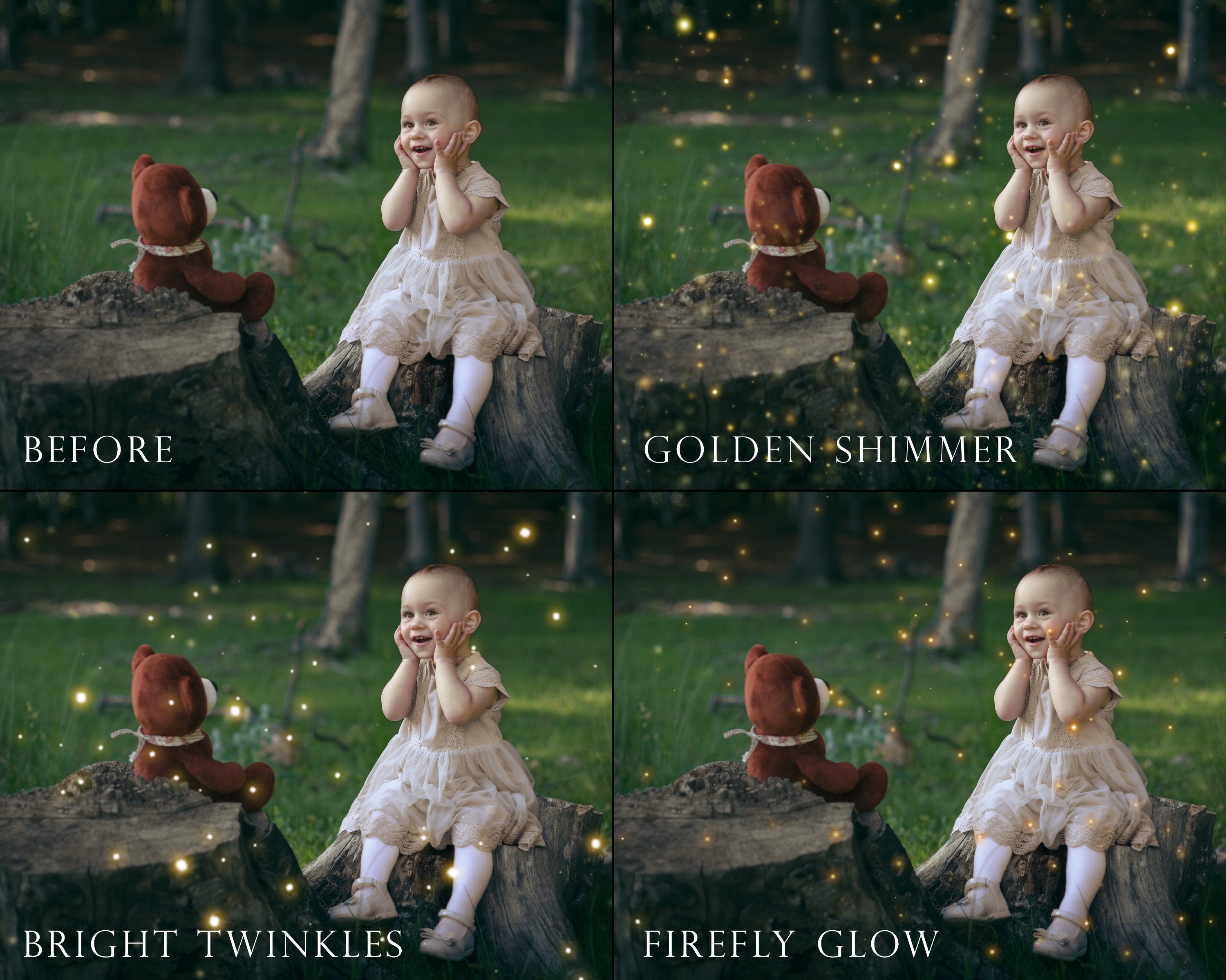 Golden Firefly Overlays Gold Fireflies Photoshop Overlays | Etsy UK