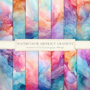 Dégradé aquarelle, aquarelle abstraite, papier numérique, papier scrapbook, tissu aquarelle, roche, pierre précieuse, plis, utilisation commerciale, TÉLÉCHARGEMENT