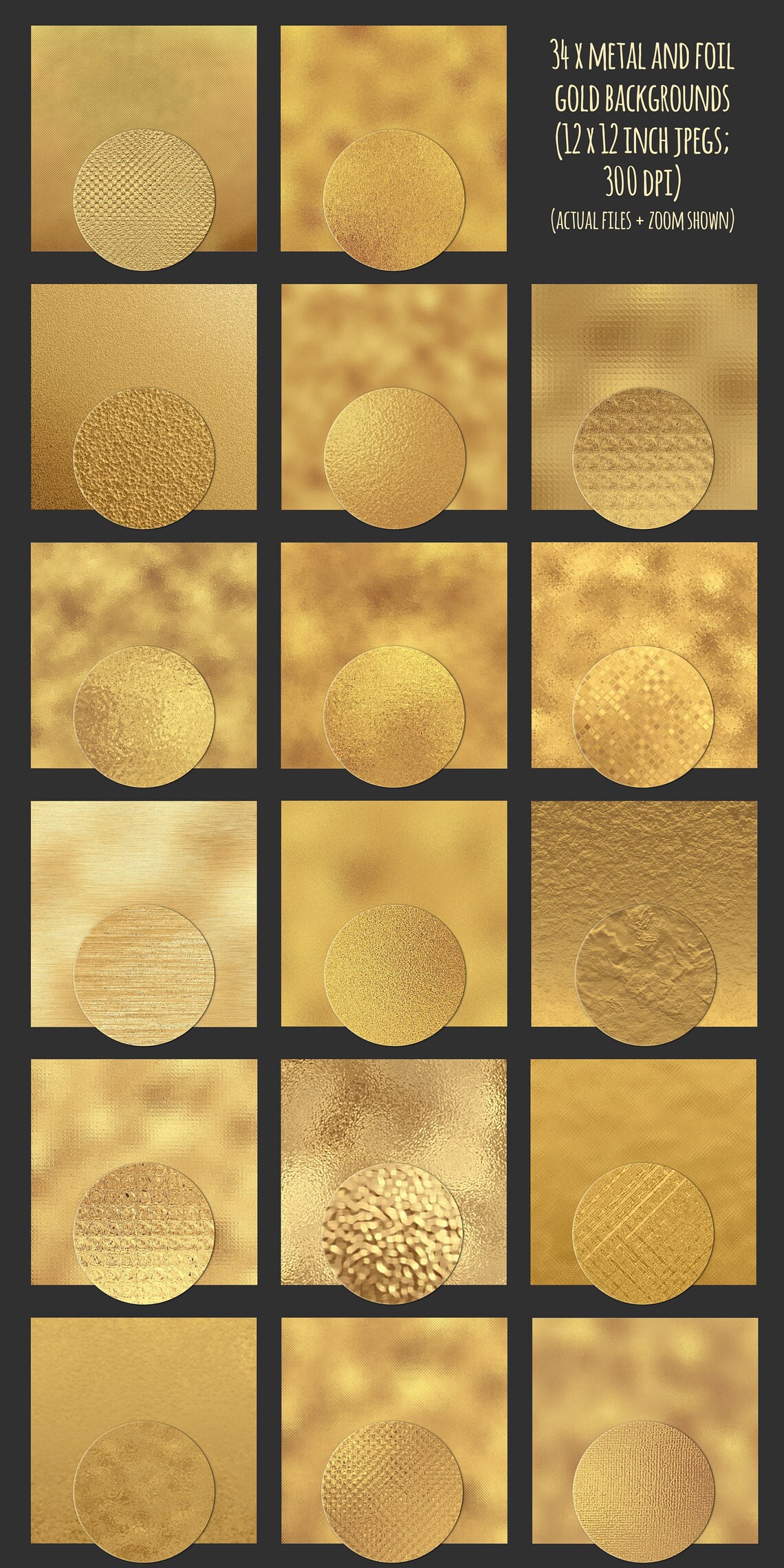 Gold Textures Bundle, Gold Digital Paper, Gold Textures, Gold Foil