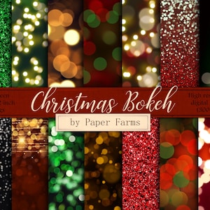 Christmas bokeh backgrounds, Christmas bokeh digital paper, Christmas bokeh scrapbook paper, lights, bokeh, lens effect, Christmas, DOWNLOAD