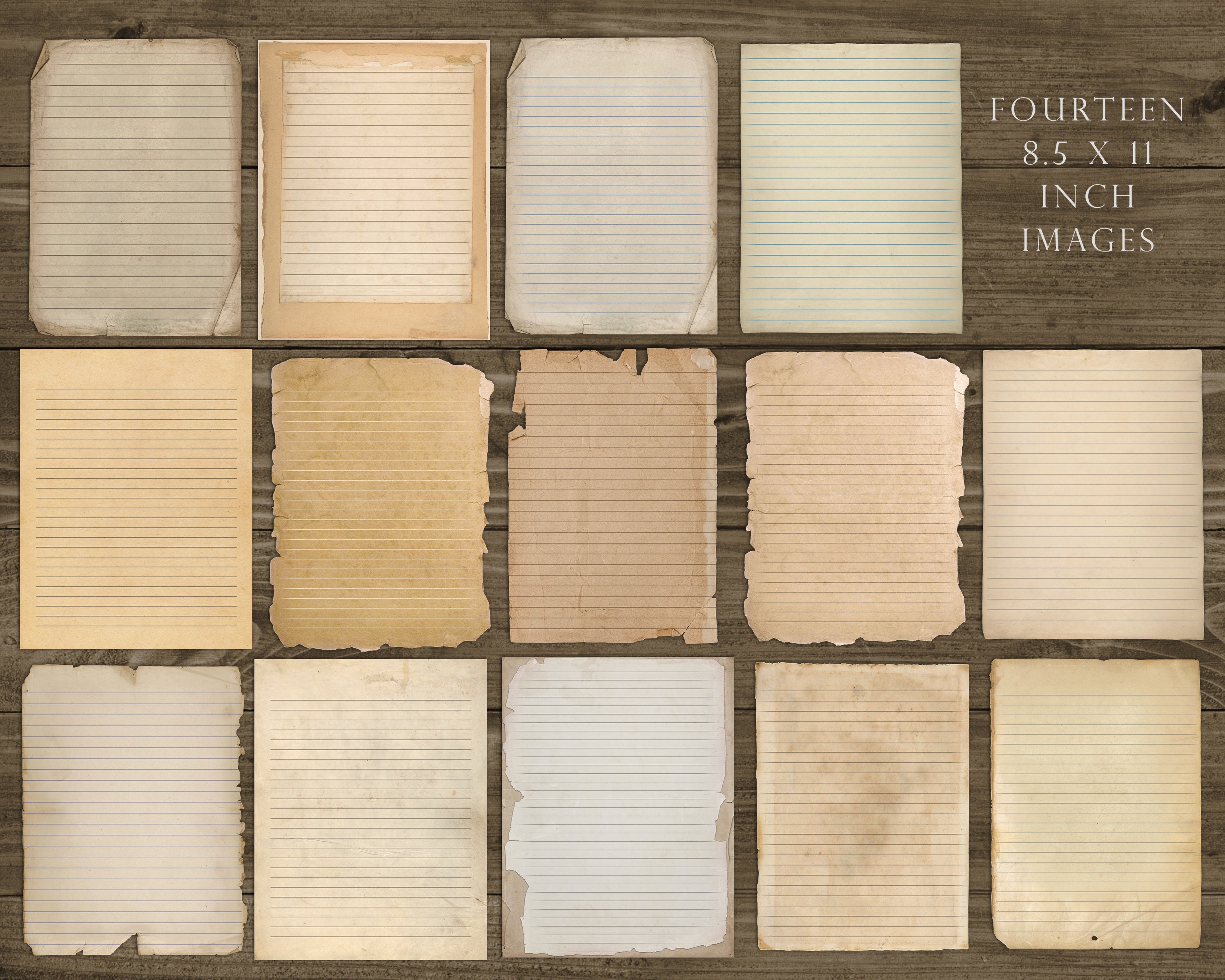 Lined Paper, Printable, Junk Journal, Shabby, Old, Antique Paper, Paper ...