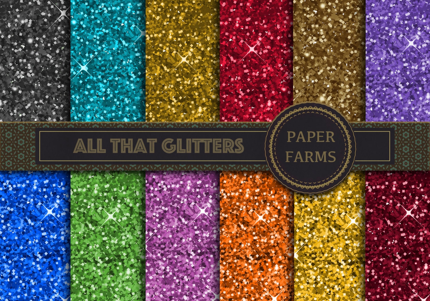 Glitter digital paper glitter scrapbook paper chunky Etsy