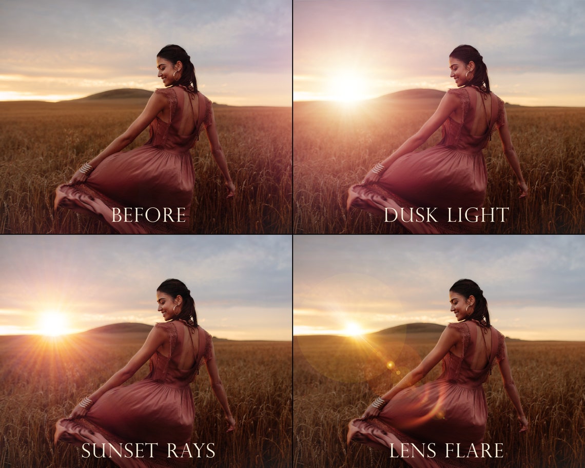 Sunset overlays sunlight overlays sunset light golden Etsy