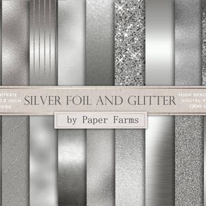 Silbernes digitales Papier, Silberfolie digitales Papier, silber, Scrapbookpapier, digitales Papier, Hochzeit, Folie, Glitter digitales Papier, DOWNLOAD