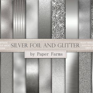 Silver digital paper, silver foil digital paper, silver, scrapbook paper, digital paper, wedding, foil, glitter digital paper, DOWNLOAD