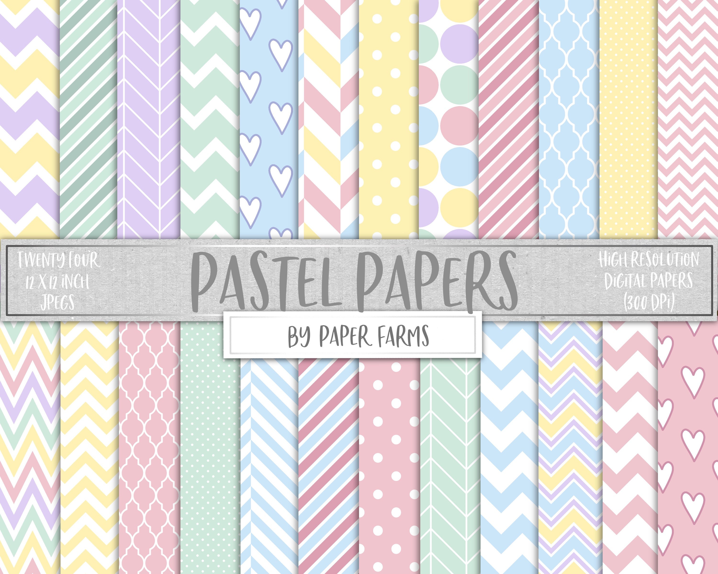 Pastel Digital Paper Pastel Scrapbook Paper Pastel Colors Etsy