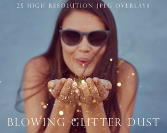 Blowing glitter dust, overlay, overlays, Photoshop overlays, glitter dust, glitter bokeh, blowing bokeh, gold dust, silver dust, DOWNLOAD