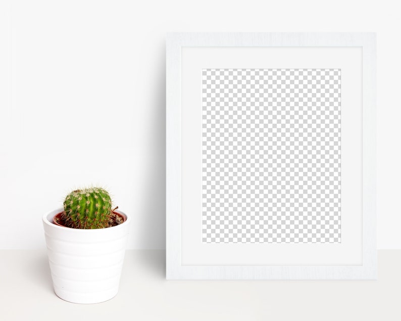 white bright photography mockup cactus 8 x 10 inches plant frame mockup art mockup Etsy listing Minimalist mockup DOWNLOAD clean