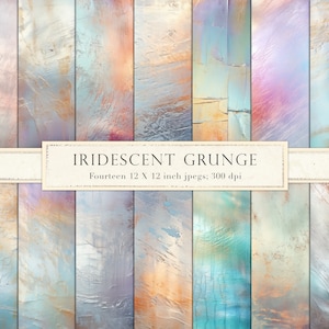 Iridescent grunge textures, iridescent digital paper, pearlescent, metallic, metal, scrapbook paper, pastel, distressed, paint, DOWNLOAD