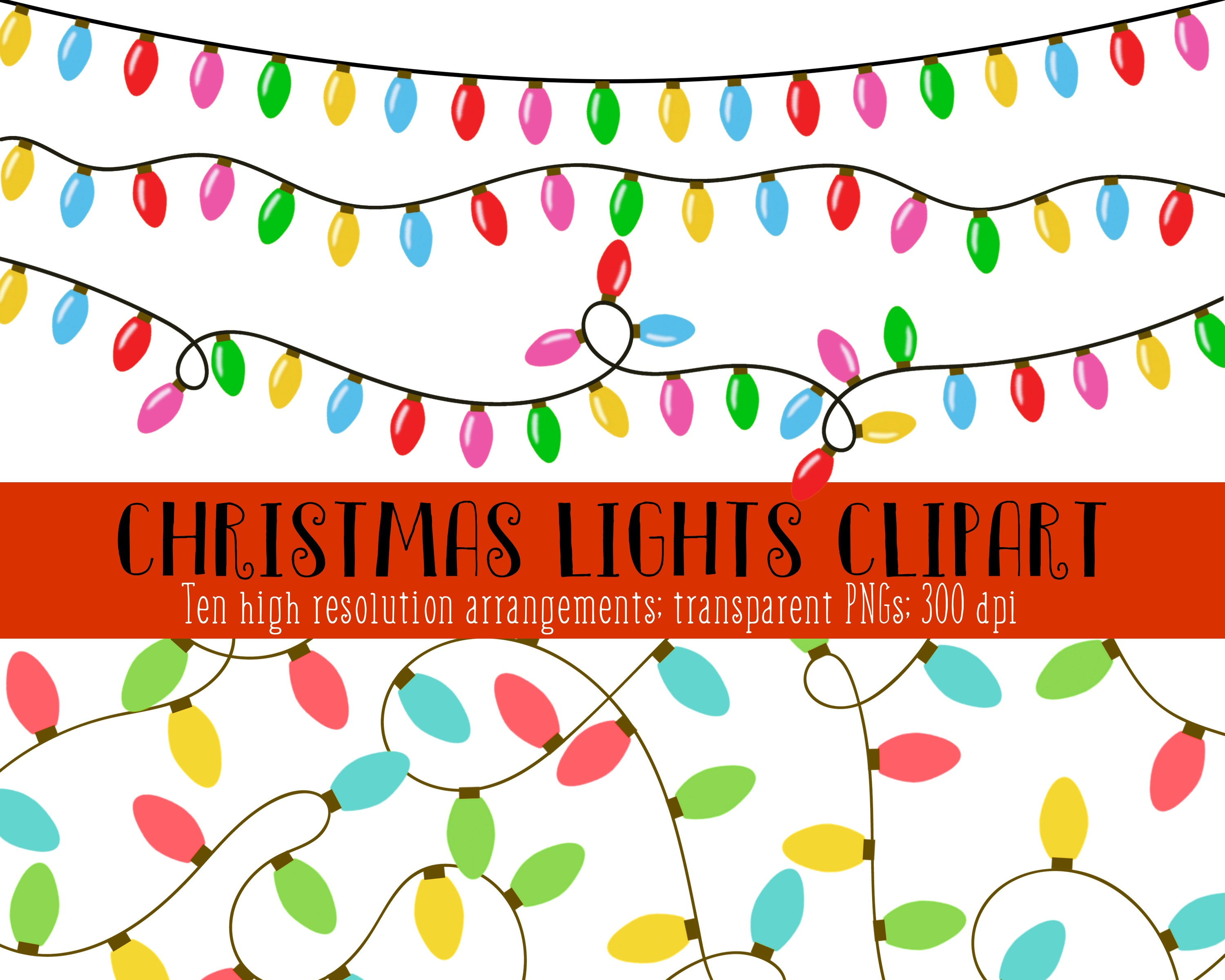 Christmas Lights Background Clipart