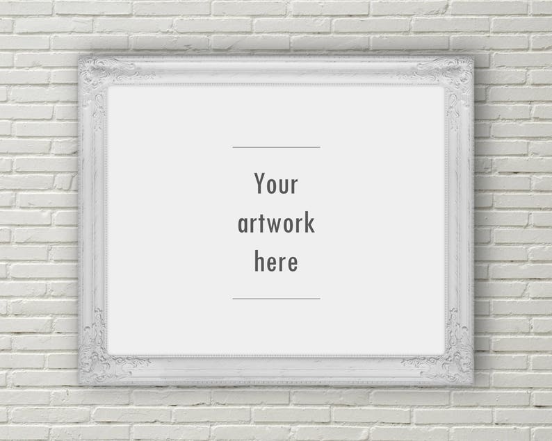 Ornate Frame Mockup Horizontal 10 X 8 Inches 5 4