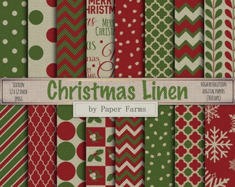 Christmas burlap, Christmas linen, Burlap Christmas, Linen Christmas, digital paper, scrapbook paper, background, Kelly green, dot, DOWNLOAD