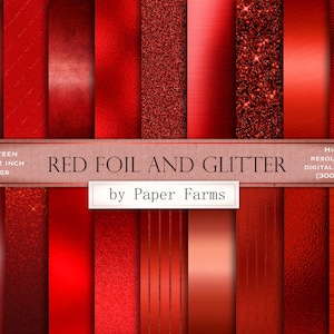 Rote Folie digitales Papier, rote Folien Texturen, Glitzer und Folie, rotes gebürstetes Metall, rotes Glitzer, Scrapbook Papier, rote Folien Hintergründe, DOWNLOAD
