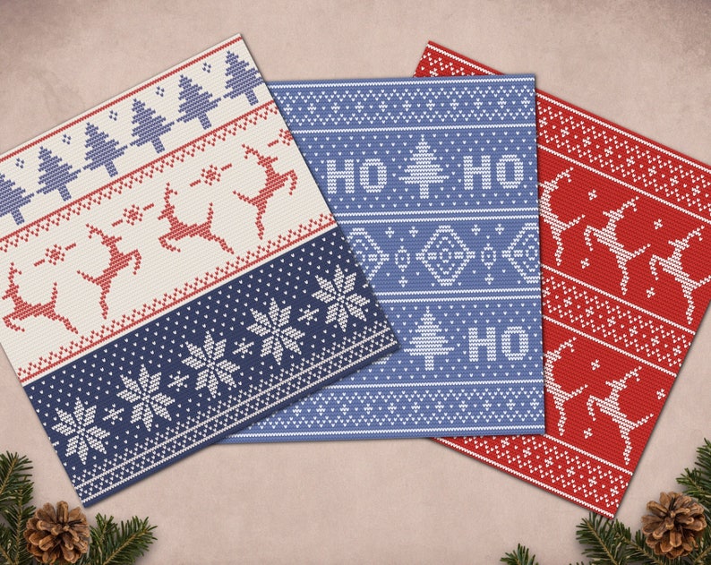 Christmas Sweater Digital Paper Ugly Sweater Digital Paper Etsy