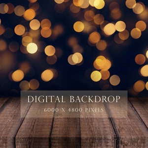 Gold bokeh photography backdrop, photography background, gold, golden, wood, wooden, lights, commercial use, black background, DOWNLOAD