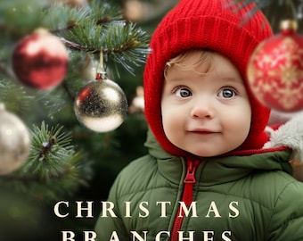 Christmas tree overlays, Christmas branch overlays, Christmas tree png, Christmas bauble overlays, Christmas decoration overlays, Photoshop