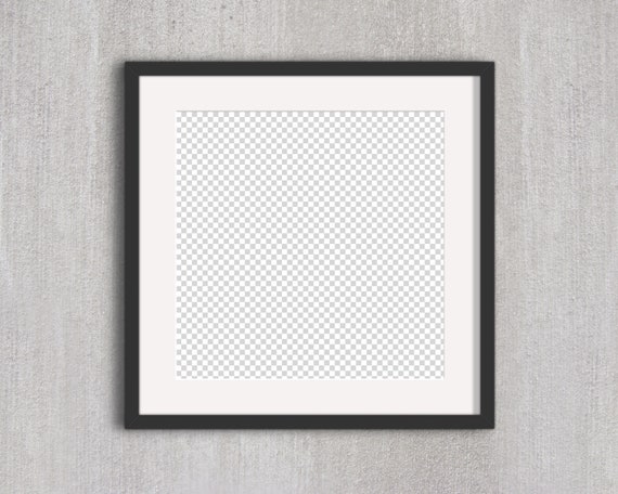 Square Frame Mockup Black Frame Mockup Grey Wall White Mat Etsy