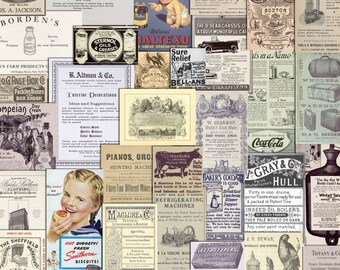 Vintage Werbung, Ephemera, Collage Sheet, Junk Journal, Ads, alte Werbung, Vintage Werbung, Modemedizin, kuratiert, printable, DOWNLOAD