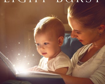 Book light overlay, book shine overlay, light burst overlay, magic light overlay, Christmas, shine, overlays, overlay, radiant light, photo