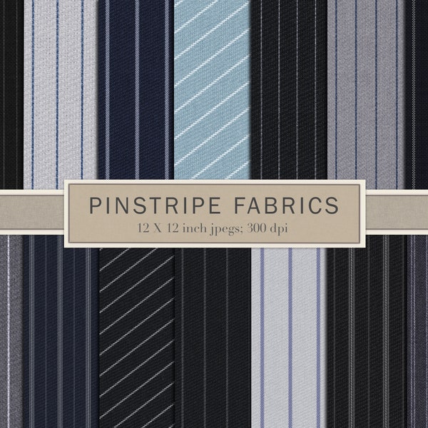 Pinstripe digital paper, pinstripe fabric, digital paper, scrapbook paper, backgrounds, textures, suit, men, black, blue, stripes, DOWNLOAD