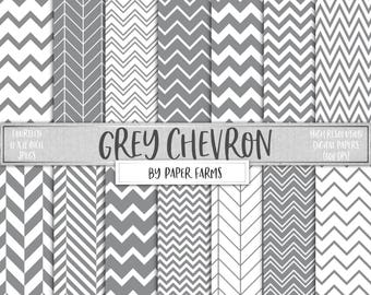 Grey chevron, gray chevron, digital paper, scrapbook paper, discount, sale, zig-zags, grey and white, printable, digital, INSTANT DOWNLOAD