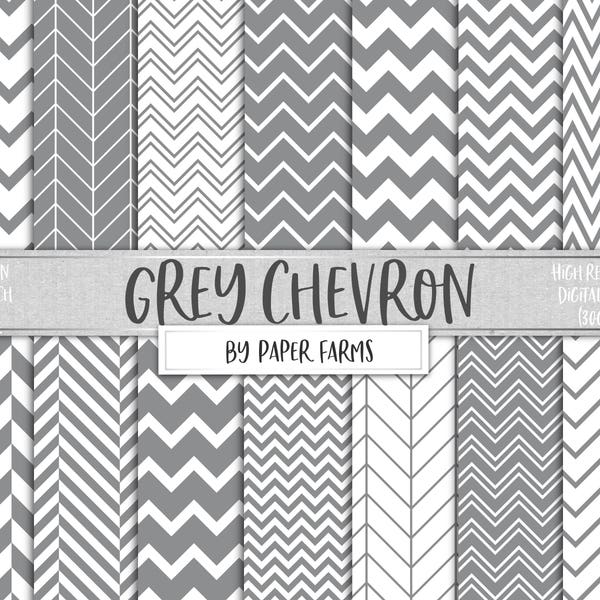 Grey chevron, gray chevron, digital paper, scrapbook paper, discount, sale, zig-zags, grey and white, printable, digital, INSTANT DOWNLOAD