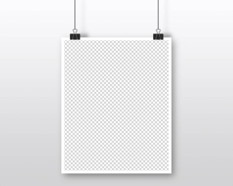 May include: A white frame with a transparent checkered pattern hangs from two black clips against a white background.