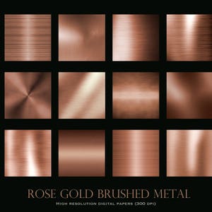 Rosegold gebürstet, Rosegold gebürstetes Metall, Metallic Rosegold, Rosegold poliertes Metall, Hintergründe, digitales Papier, Scrapbookpapier