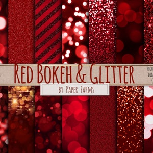 Rotes Bokeh digitales Papier, rotes Bokeh Scrapbook Papier, rotes Glitzer digitales Papier, rotes Glitzer Scrapbook Papier, Bokeh und Glitzer, rot, DOWNLOAD