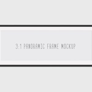 Panoramic frame mockup, 3:1 frame mockup, landscape frame mockup, minimalist, black frame, mock-up, mockup, mock up, stock image, DOWNLOAD