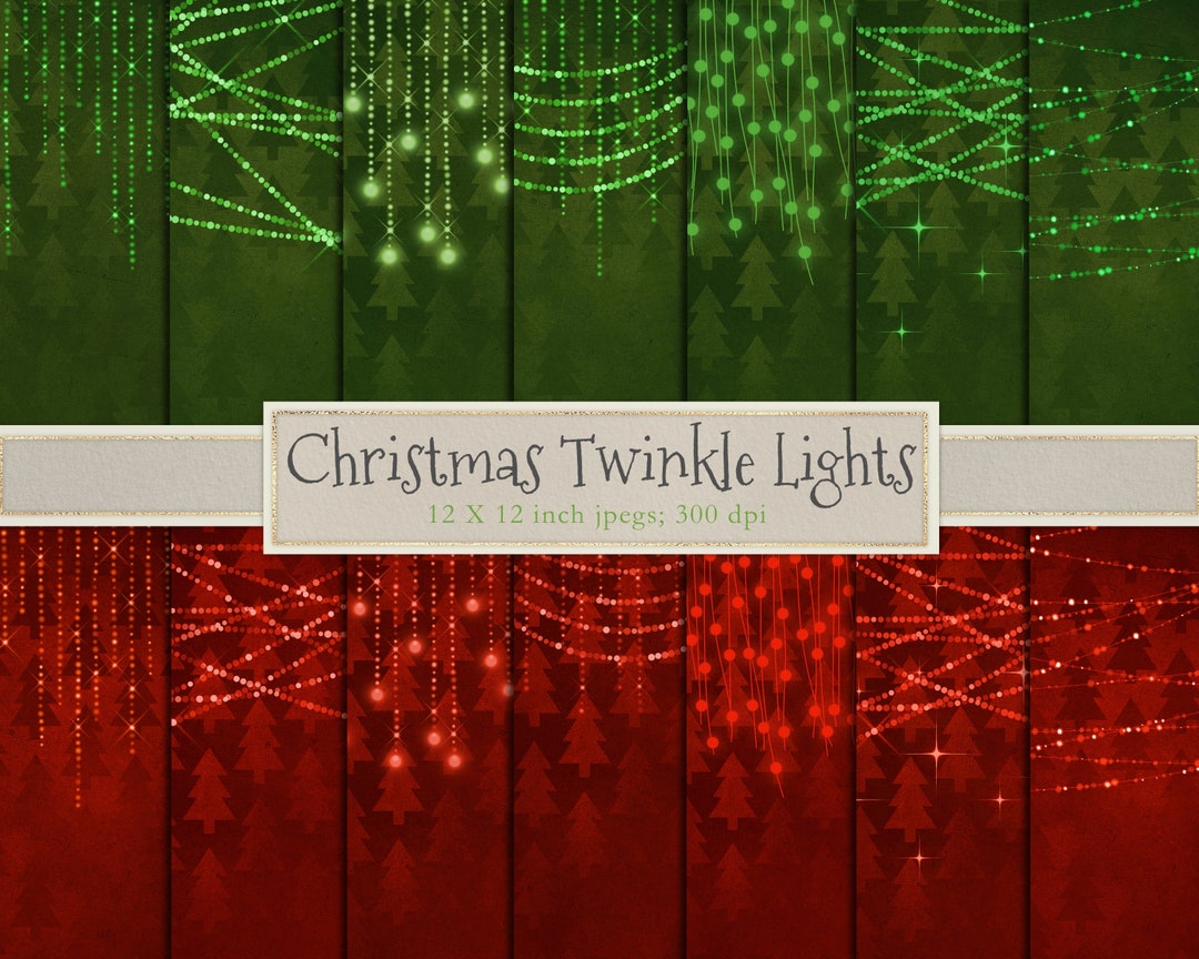 Christmas Lights, Digital Paper, Scrapbook Paper, Backgrounds, Fairy