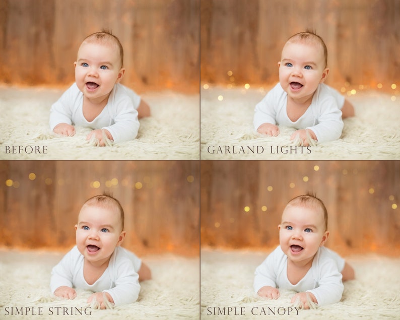 Professional photography overlays, bokeh overlays, subtle bokeh, simple bokeh, gold bokeh, overlay, filter, Christmas, little lights image 3