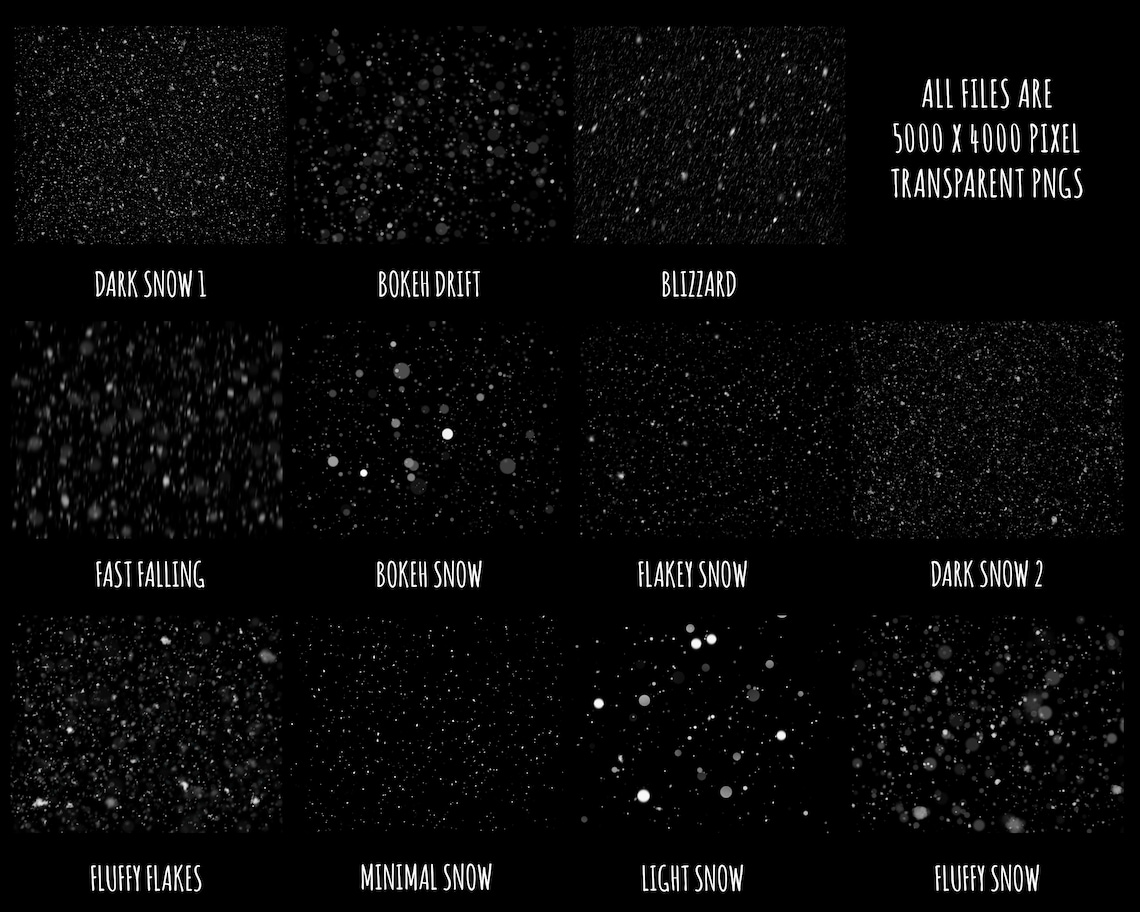 Realistic Snow Overlays Realistic Falling Snow Etsy