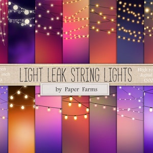 Luci stringa carta digitale, luci stringa, stringhe di luce, luce fata, carta digitale, sfondi, carta scrapbook, perdite di luce, DOWNLOAD