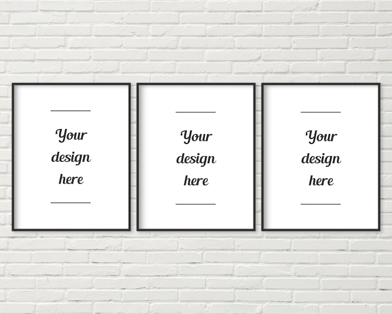 Three Frame Mockup Multiple Thin Black Image 0