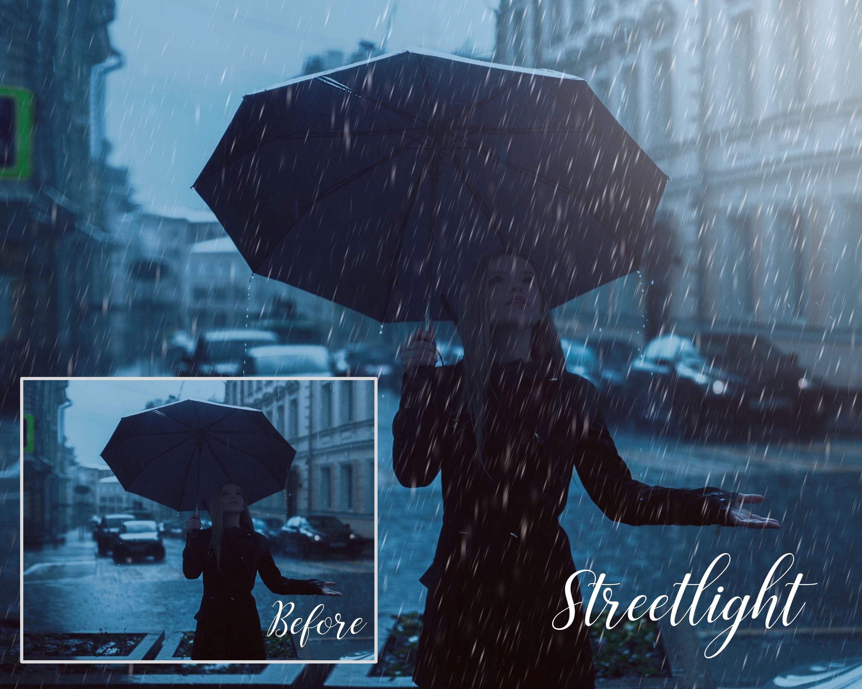 Rain overlays realistic rain PNGs rainfall photoshop | Etsy