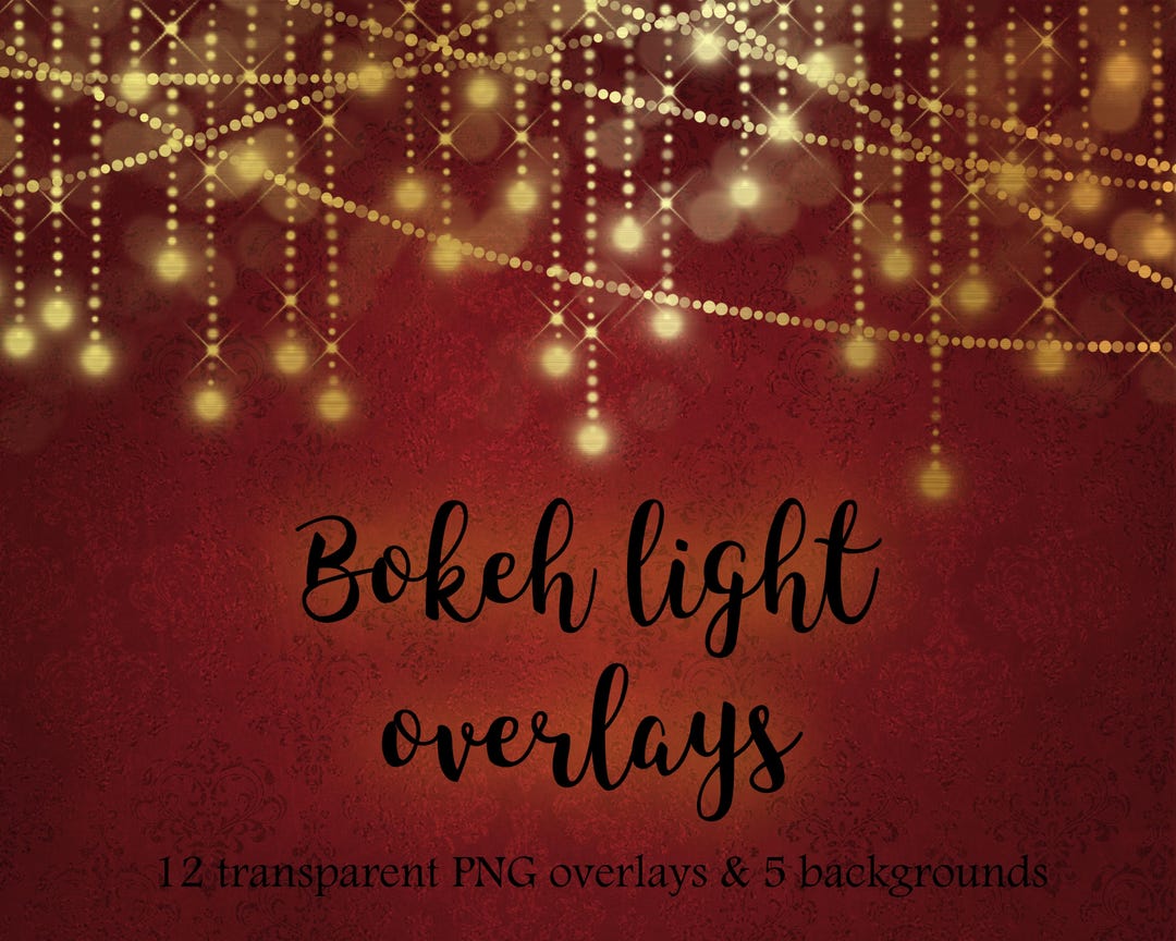 Gold Light Clipart, Christmas Light Clipart, Gold Light Overlay, Gold