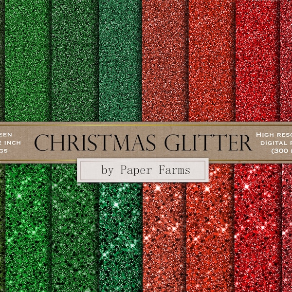 Christmas glitter digital paper, Christmas glitter scrapbook paper, Christmas digital paper, red glitter, green glitter, background, texture