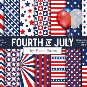 Viertes Juli Digitales Papier, viertes Juli Scrapbook Papier, Independence Day, 4. Juli, 4. Juli, digitales Papier, Scrapbook Papier, USA