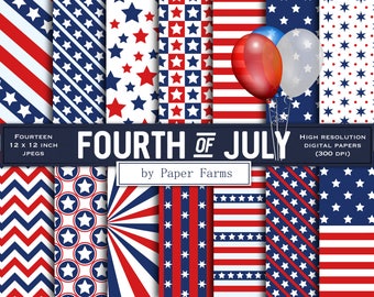 Fourth of July digital paper, fourth of July scrapbook paper, Independence Day, July 4th, 4th of July, digital paper, scrapbook paper, USA